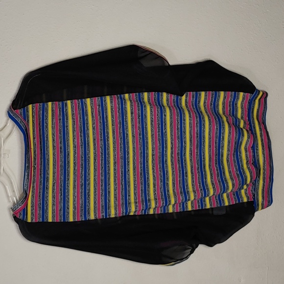 DBL Women's Size XL Short Sleeve, Sheer Mesh Sides, Solid Body Tee. - Picture 2 of 8